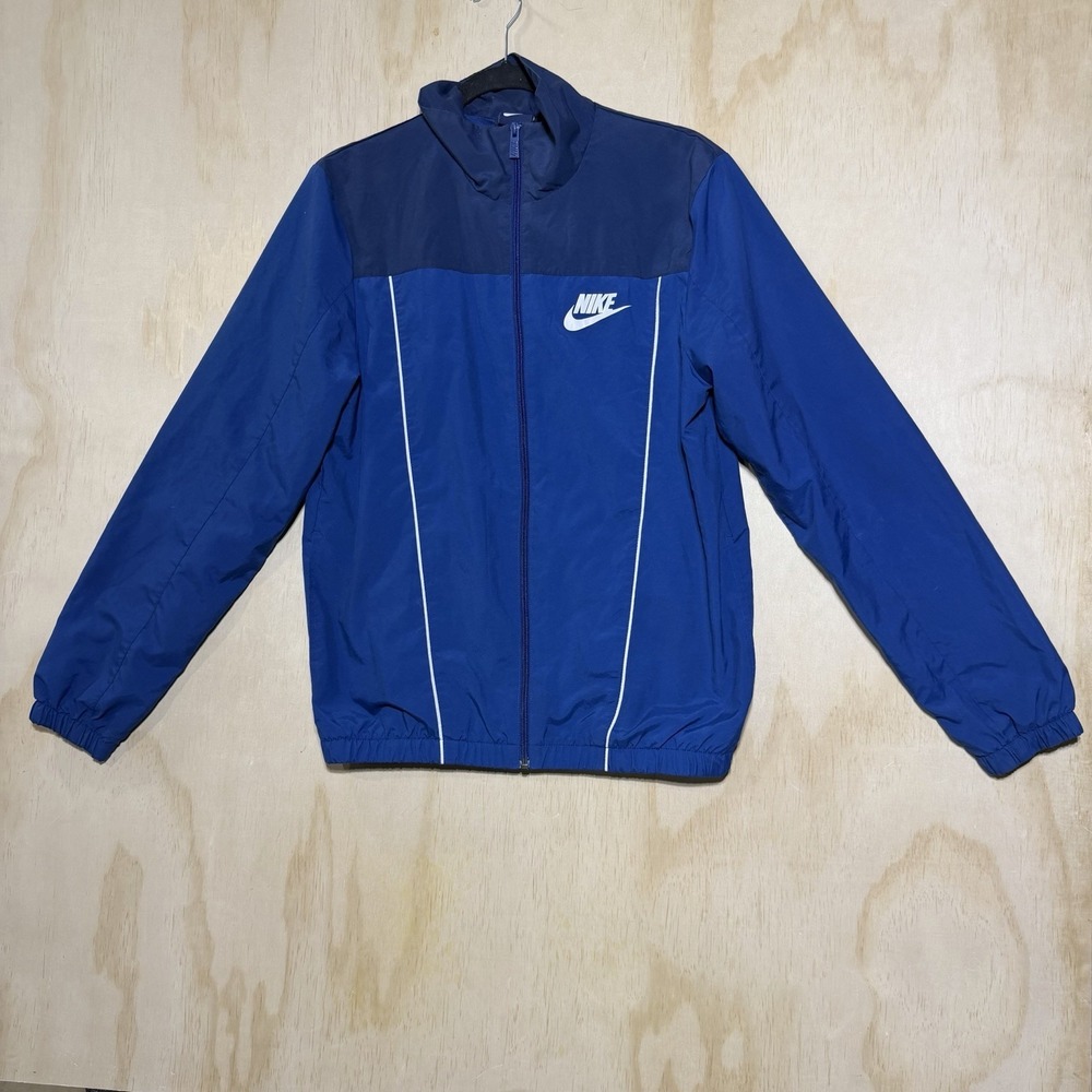 Nike Windbreaker Track Jacket Mens M Blue Full Zip Lightweight Jacket Sport